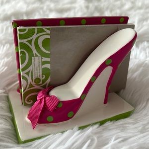 Stationary set, ceramic pink heals & notebooks